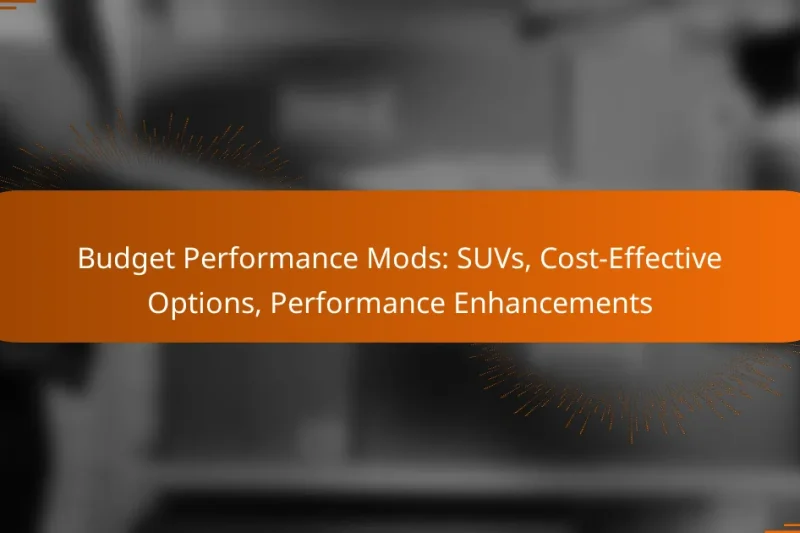 Budget Performance Mods: SUVs, Cost-Effective Options, Performance Enhancements