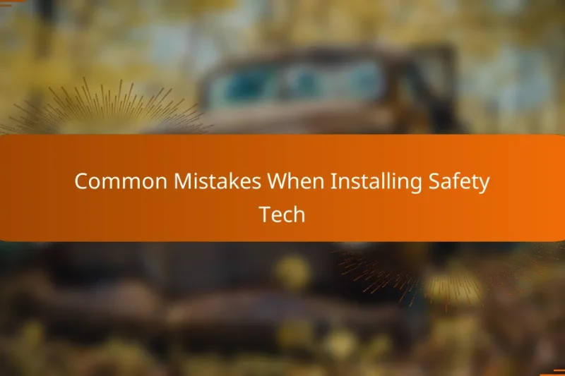 Common Mistakes When Installing Safety Tech