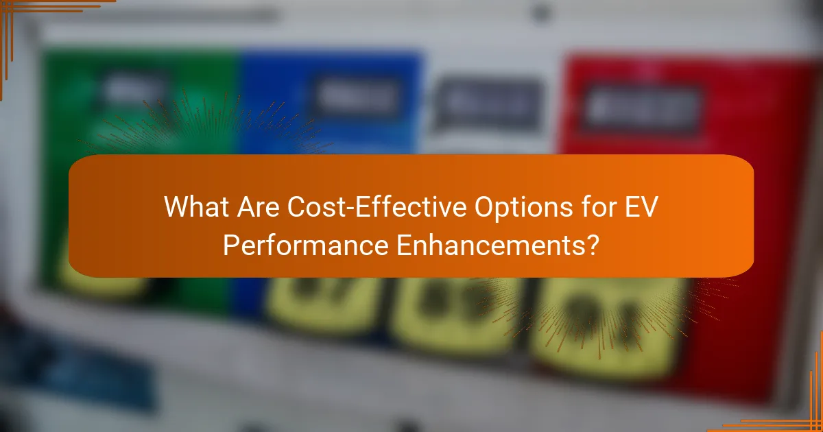 What Are Cost-Effective Options for EV Performance Enhancements?