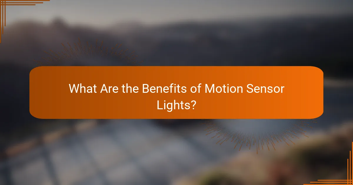 What Are the Benefits of Motion Sensor Lights?